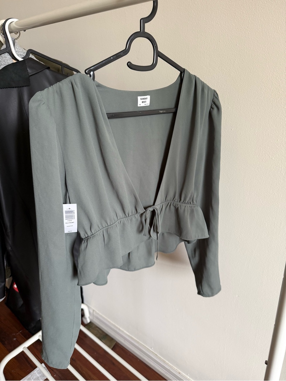 Aritzia Sage Tie-Front Blouse XS